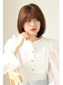 髪のお悩み改善!コスメストレートでサラサラのシフォンボブ/30代