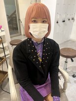 ピヨン 心斎橋(piLLon)&nbsp;斜めバングボブ　ベビーピンク