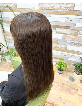 ハウオリ ヘアーワークス(Hauoli hair works) もっちり柔らかカラー×インディゴカーキ