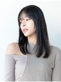 セミディ/姫カット/韓国レイヤー/シアカラー/カール