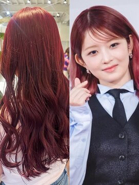 ラレイ ハラジュク(Lalei harajuku) 【白石】IVEレイ風ピンクチェリーレッド/韓国ヘア/暖色カラー