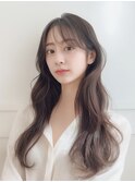 韓国風　大人ガーリー アッシュブラウン レイヤーカット