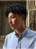 アップバングツーブロックバーバーフェードツイストメッシュ