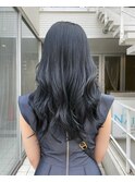 【泓田】大人かわいい黒髪ブルーブラックレイヤーカット
