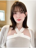 くびれヘアアプリコットオレンジ夏ヘアハイライトカラー