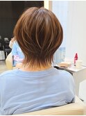イメチェン丸みショートナチュラルウルフ30代40代50代田嶋5