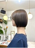 ぱつっと顎ラインボブ/オリーブグレージュ/透明感カラー/恵比寿