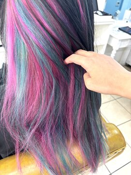 グラスペディア(graspedia) ハイトーン/個性的/派手髪/デザインカラー/ピンク/インナー