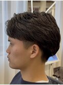 短めセンターパート/毛流れ/ニュアンスパーマ/池袋メンズカット