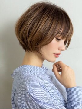 レリーノーブル 西宮北口(RelyNoble) えり足スッキリボブ大人キレイめ[西宮北口/白髪ぼかし]