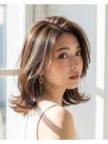 ラディシュ さがみ野(RADISH)&nbsp;30代40代髪質改善カラー暖色系レイヤーミディ艶感アップ