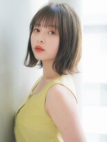 【aRietta大田涼華】シースルーバング オリーブベージュ 外ハネ