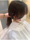 結んでも可愛い後れ毛カット　韓国ヘア　うぶバング