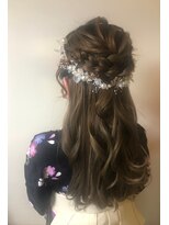 パリスパート2 袴 トップ サイド 編み込み ハーフアップ ヘアアレンジ