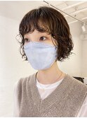 ボブパーマ_チェリーブラウンフェミニンロング_ba405481