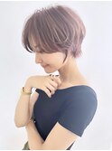 大人可愛い前髪ありのひし形マッシュショートパーマ20代30代
