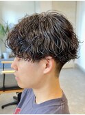 波巻きパーマメンズパーマメンズヘアツーブロックツイストパーマ