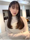 韓国系暗髪/艶ロング/顔まわり