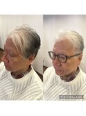70代男性のイメチェンヘア/ビフォーアフター/ヘッドスパ