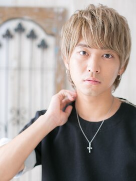 メンズヘア ビーセカンド 草加店(MENS HAIR B-2) 10代20代ブリーチデザインいかつめメンズショートY草加