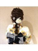 浴衣　ヘアアレンジ　着付　編みおろし