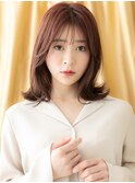 □美髪チェリーレッドくびれミディアム405-2戸田公園30代40代