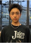 アップバング短髪ツイストスパイラルブリーチパーマツイスパ