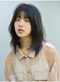 レイヤーカット/韓国レイヤー/くびれヘア/ミディアムレイヤー