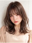 ミディアムレイヤー/小顔顔まわりカット/髪質改善