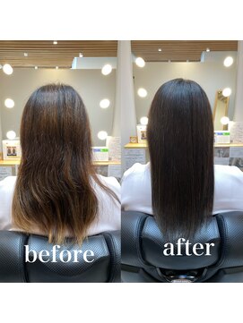 ツヤと髪 クリム(crim) クセ髪エステカラー　ロング　白髪染め　30代、40代、20代