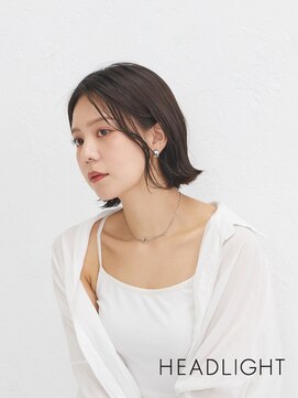 アーサス ヘアー デザイン 新潟燕三条店(Ursus hair Design) ミディアムレイヤーウルフボブレイヤーチャコールグレー小顔黒髪