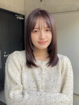 ガーデン 渋谷(GARDEN) ミディアムレイヤー　ラベンダーベージュ　透明感　美髪カラー