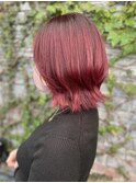 #くびれボブ #赤髪