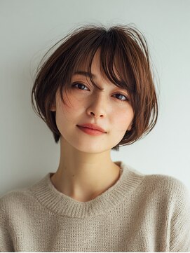 ロディーナコク 大口 新子安(rodina.coc) ピンクベージュ/アンブレラカラー/クールショート/前髪/大口子安