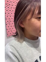 アース いわき店(HAIR&MAKE EARTH) ホワイトベージュイヤリングカラー×外ハネボブ