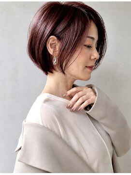 ウィールール 栄町店(WE RULE) 40代大人女性ショートボブ/ブリーチなしカラー/夏髪