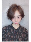 20代30代40代ミニボブピンクアッシュ透明感小顔ブリーチなし