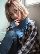 切りっぱなしボブ×バレイヤージュ☆ジェンダーレスミディ