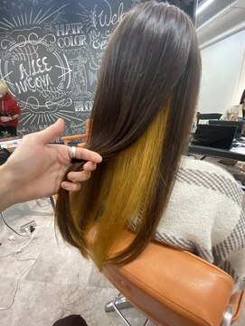 アイリー 名古屋(A/LEE) インナーカラー×イエローカラー