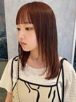 ロッソ 西荻窪(ROSSO)&nbsp;ピンクオレンジなフレッシュカラーのまとまるロングヘア。