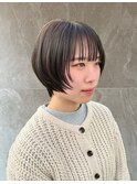 丸みショート×チョコレートブラウン