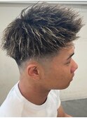 奈良men'sホワイトメッシュツイストパーマジェットモヒカン