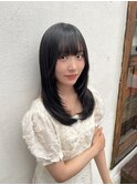 くびれヘア/顔周り/韓国/レイヤーカット/黒髪/ミディアム北千住