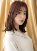 □ベビーピンクハッシュカットエアリーミディ403越谷30代40代