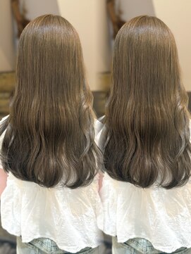 ヌー 栄(nuu) 【Mayuno】ブリーチなしダブルカラー/初カラー/オリーブベージュ