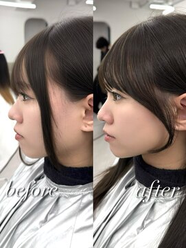 アマトウキョウ アユンチェ(AMA TOKYO×AYUNCHE) 韓国ヘア 透明感カラー 2wayバング レイヤーカット 顔周り