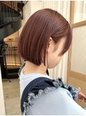 ボブ/ミニボブ/暖色カラー/ブリーチなしカラー