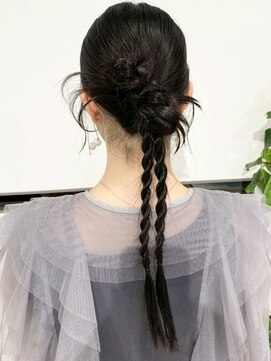 アモレット 天文館店(amoretto) 編み下ろし ヘアアレンジ 結婚式 成人式 お呼ばれヘア