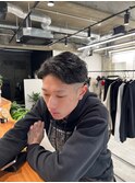 バームで仕上げるナチュラルアップバング