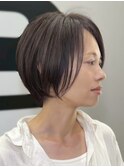 静岡駅ショートボブショートカット顔まわりレイヤーカット韓国風